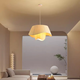 Yilin Nordic modern simple linen fabric chandelier dining room bedroom study living room single head Internet celebrity creative factory lamp diameter 30CM light apricot color