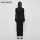 moussy 新品简约风淑女H型长款针织连衣裙010HA673-7891 020黑色 S