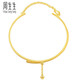 Zhou Shengsheng Gold Bracelet, Gold hanging gold bead bracelet, Marriage and Marriage Three Gold 15912K Priced 05 circles 12.45 grams