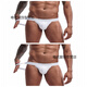 Chic Doll Sthong Men's Souswear Men's Underwear Double Tile Coton confortable et respirant Fil Sexy Low Hip Lift High Cross Cross European et American White 1 Strip L