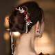 Jingli Jingda Toastanzug Brautkopfschmuck einfach und atmosphärische Hochzeitskleid Hochzeit High-End-Sinn für XiUhe Anzug Engagement Cheongsam Haarzubehör Frauen Braut Blumenhaar Clip Anzug