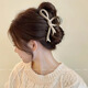 High-end large size hairpin for women 2024 new high-end hairpin back of head hairpin shark clip hairpin headdress coffee color
