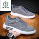 Woodpecker canvas shoes men's shoes for summer breathable and lightweight old Beijing cloth shoes versatile casual board shoes one-legged sports trendy shoes men gray 45