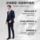 BAROMON wool anti-wrinkle no-iron suit men's complete suit suit business formal attire two-piece professional suit navy blue 170D Please note the size of the trousers
