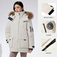 Camel (CAMEL) outdoor extreme cold parka workwear fur collar couple's down jacket warm and thickened mid-length coat