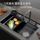 
Hansgrohe T6 kitchen sink set digital display stainless steel dishwasher pool Feiyu Waterfall multi-function washing menu tank gun ash 684 6845 nano sink + cup washing machine