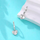 Yuan Shengfu's new boutique PT950 heart-shaped imitation diamond platinum earrings, simple and versatile platinum earrings, platinum heart-shaped earrings, 2.46g