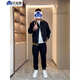 Xuan Sentu Spring and Autumn Men's Light Mature Style Jacket Jacket Men's Loose Large Size Stitching Contrast Color Top Fat Man Looks Slim Matching jk505 Black Jacket XL (175) Recommended 140-160 Jin Jin is equal to 0.5 kg