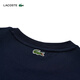 LACOSTE French crocodile men's simple casual solid color round neck short-sleeved T-shirt | TH3838 166/Navy Blue M 4 175