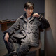 
Pameiqi Pameiqi pajamas men's winter cotton three-layer thickened flannel warm super thick cotton jacket set home clothing 9903 XL code (171-178cm 130-155Jin [Jin equals 0.5 kg])