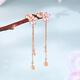 Saturday Fu 18K gold earrings for women Sakura Drunk series long earrings birthday gift KIHH096837 pair