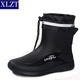 XLZT new rain shoes men's fashionable water shoes men's short tube flat-soled casual rain boots fishing waterproof work shoes non-slip rubber shoes 829 black single shoes [standard size] 43 265mm