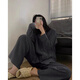 朵弦DUOXUAN居韩版感棉纱睡衣女春秋季色长袖长裤休闲宽松家居服套装 #d-9207t款 M 75-98斤