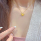DL 1998 Fat Donglai same style 18K gold butterfly necklace 18k gold ancient filigree female yellow l gold pendant retro temperament lock brushed butterfly necklace