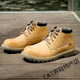Carter Cat Herrenschuhe Martin Stiefel mittlerer Top Outdoor echte Leder Arbeitsstiefel vielseitige gelbe Stiefel Freizeitschuhe gelb CAD 12462 39