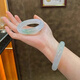 Shi Jingxuan Jade Bracelet, Sunny Green Ice Jade Bracelet, Myanmar Peace Jade Bracelet, Treated as a Chinese Valentine's Day Gift, Inner Diameter Ring 53-54mm, Comes with Certificate + Gift Box Packing