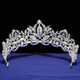 Haiyiduo Braut Krone Tiara Luxus atmosphärische Strasskrone Stirnband Europäische Hochzeit Erwachsener Zeremonie Geburtstag Super Fairy Accessoires Frauen Braut Strasskronstirnband [Silber]