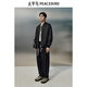 PeaceBird Men's Clothing [mismo estilo en el centro comercial] Jacket 25 Spring New Loose Dark Pattern Jacquard Jacket B1BCF1416 Negro 1 S