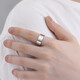 Fiber bundle (QIANSHU) PT950 smooth plain ring platinum ring minimalist ins style platinum wide face simple men's ring trendy boyfriend platinum size 14 weight 9.9-10.1g