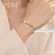 Shengshi Qiyuan platinum bracelet for women pt950 genuine platinum bracelet for women flashing money wrapped bracelet birthday gift for girlfriend 9.3-9.7g/length 16.5-19cm