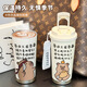 Xiong Zhecha Kapibala Peripheral Water Cup grande capacité thermos thermos portable PAUTABLE DOUBLE DOUBLE DOUBLE Coupe à emporter masculin et femme BXAB15099 Capybara en acier inoxydable Dougleur intérieur-520 ml avec longe