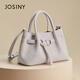 ZhuoSini Boston Bag Casual Braided Temperature Tote Bag European and American Style Crossbody Bag Qixi Fashionable and Versatile Light Purple