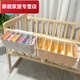 婴儿床边挂收纳挂篮尿布纸尿裤收纳袋床头挂袋床围栏分隔收纳盒 【5片隔板可调节】灰色