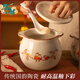 Newair lard jar ceramic high temperature resistant household kitchen salt chili oil meat oil storage jar oil jar can be placed in the refrigerator with lid Flowers and Birds Announcement 1Jin Jin is equal to 0.5kg, 700ml packed - free spoon