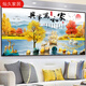 
Living room decoration painting self-adhesive painting sofa background wall 3D three-dimensional landscape painting wall stickers wallpaper hanging painting mural stickers Home and everything goes well - TH-1278 comes with glue No. 6: width 200 cm * height 100 cm