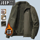 JEEP SPIRIT Jeep pure cotton jacket men's velvet thickened autumn and winter pilot uniform jacket warm new casual cotton jacket for men camel JP-D-7937A velvet L 120-135Jin Jin equals 0.5 kg