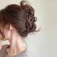 Two generations of happy hair clips for women with small hair volume 2025 new high-end back head hair clips medium size hair shark clip headwear coffee color