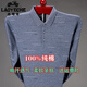 Classic Car Light Luxus 100% Baumwolle langärmeliges T-Shirt für Herrenfeder und Herbst Neues Revers Lose Lose großer Daddy-T-Shirt mittleren Alters [9902] Grau 175/92a