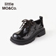 Little MO&Co. Children's Clothing 25 Spring New Style British Style Black Small Leather Shoes for Boys and Girls KBE1SHS006 Black 32 Inner Length 21cm
