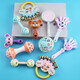 Handrasselspielzeug Baby 0 bis 3 Monate Rassel 6 Neugeborenes Baby Sandhammer Greiftraining 2 Jahre alte Handrassel Katzenrassel 7-teiliges Set Zuckerfingerhände doppeltes längliches Katzengesicht
