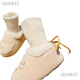 
SKONWAT soft sole boy and girl baby autumn and winter 6 months 0-1 year old autumn and winter baby shoes, socks, cotton shoes, non-slip and fleece 2 blue size M