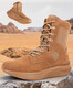 Jihua San 066 BOTAS DE COMBATO MARRAS GENUINAS Nuevas botas de combate de vaca Cuero de cuero anti-desgaste de la cremallera resistente a la cremallera Botas de combate modificadas mágicamente 41 = 255 [Dos pares de plantillas auténticas de vaca dos pares]