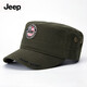 JEEP SPIRIT Jeep Flat Top Hat Men's Pure Cotton Sun Visor Cap Casual Hat Men's Outdoor Fishing Hat Spring and Autumn Baseball Cap Black