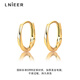 Lnieer999 Pure Silver Earrings Women's Earrings Möbius Ear Buckle Hoop Ear Jewelry Temperament Earrings 2025 New Hot Style Gold Möbius Ring Earrings 999 Pure Silver