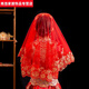 Red Veil Bride Durchscheinende Hochzeit Hochzeitsschleier chinesischer Stil Hochzeit xiUhe Kleidung Xipa Mesh Blick Maske Red Phantom 100*100 cm