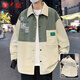 Yalu Spring Jacket Herren-Trendy Harbor Style Jacke Herren-Shirt Street Casual Top Kleider Frühling und Herbst Herren Outer D687 Pink Regular 7xl (empfohlen 220-265Jin [Jin gleich 0,5 kg])