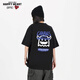 T-shirts Charles Peach Heart pour hommes et femmes, petit monstre imprimé en coton pur couple de bases de base à manches courtes, noir L
