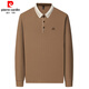 Pierre Cardin Marke Traaceless Ice Seide Langarmed T-Shirt für Herren Spring- und Herbst-Revers-Polo-T-Shirt modisch und vielseitig Casual Sweatshirt T Carbon Asche 16823 m