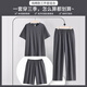 From the heart summer pajamas men pure cotton short sleeve short trousers men pajamas spring and summer thin large size home clothing three-piece set F 6621 three-piece set 4XL men [height 190-195 weight 200-220Jin [Jin equals 0.5 kg]]