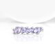 Shilian Natural Color Gemstone Tanzanite Flower Ring Original Design Women's Hand Accessories Fashionable Simple High-End