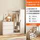 Baifengda Creme -Stil Schlafzimmer Brustschrank Kleidung Rack integrierter Dressing Spiegel Kombination moderne einfache Bettende Wand Aufbewahrungsschrank Creme Stil drei Brust Kleidung Rack integriert links 140 cm Installation an der Tür