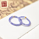 Xuecong tanzanite ring for women, light luxury niche crystal small sugar cube ring for men, self-discipline couple ring, index finger tail ring, bead diameter is about 2mm - ring ring is about 10#