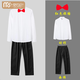 Modal Best Man Group Costume, Tenue de frères, mariage de chemise blanche de mariage Suit de pantalon, chemise à manches longues pour le marié à manches longues chemise tendance + noix de papillon bordeaux + pantalon 4xl 165-180jin [Jin est égal à 0,5 kg]