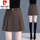 皮尔卡丹（pierre cardin）品牌2024春夏季高腰a字百褶半身裙新款高腰气质百搭显瘦气质时尚 卡其色 9906 L 105斤-115斤