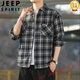Jeep Spirit American Retro Плед в плед, рубашка с длинными рукавами для мужчин и женщин весна и осень 2025 г. Новая свободная корейская рубашка