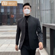 Modal New Chinese Stand Collar Small Suit Men's 2026 Autumn Korean Slim Business Suit Trendy Chinese Style Jacket White 3XL 155-165Jin Jin is equal to 0.5 kg